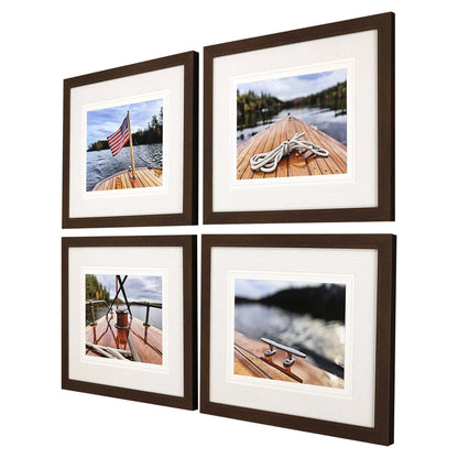 Peaceful Lake Brown Framed Wall Art 4PC