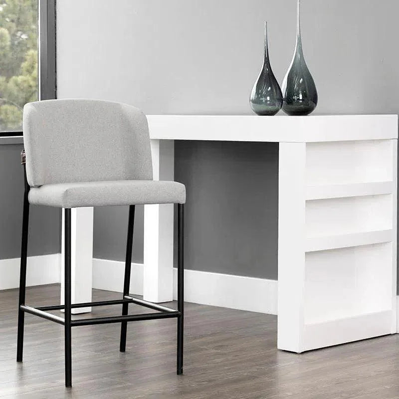 Pearce Counter Stool Light Grey Bravo Cognac 2PC - LOOMLAN - SUNPAN - Counter Stools