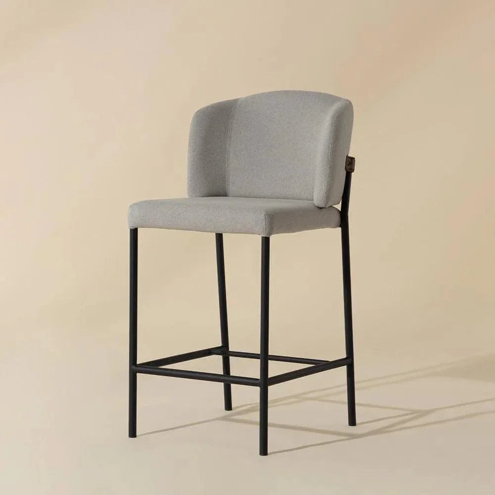 Pearce Counter Stool Light Grey Bravo Cognac 2PC - LOOMLAN - SUNPAN - Counter Stools