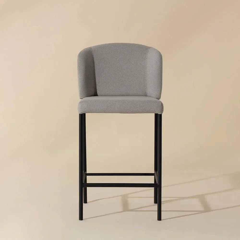 Pearce Counter Stool Light Grey Bravo Cognac 2PC - LOOMLAN - SUNPAN - Counter Stools