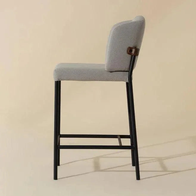 Pearce Counter Stool Light Grey Bravo Cognac 2PC - LOOMLAN - SUNPAN - Counter Stools