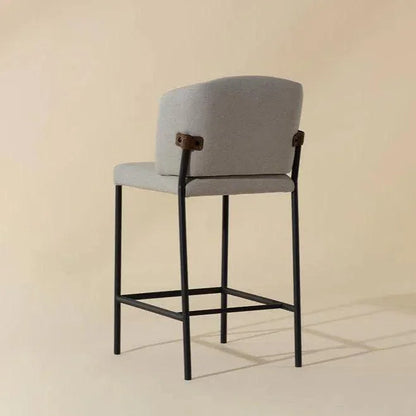 Pearce Counter Stool Light Grey Bravo Cognac 2PC - LOOMLAN - SUNPAN - Counter Stools