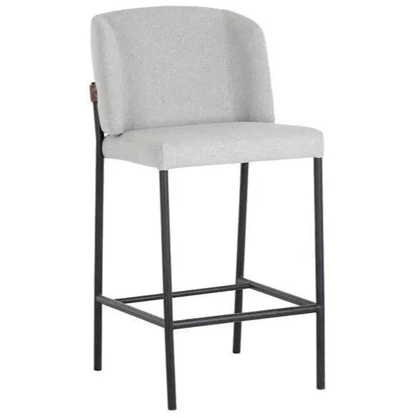Pearce Counter Stool Light Grey Bravo Cognac 2PC - LOOMLAN - SUNPAN - Counter Stools
