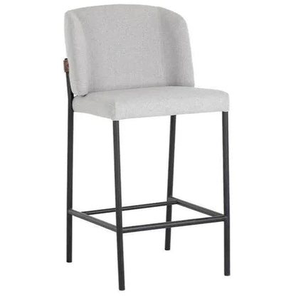 Pearce Counter Stool Light Grey Bravo Cognac 2PC - LOOMLAN - SUNPAN - Counter Stools