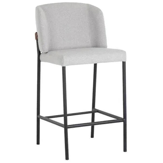 Pearce Counter Stool Light Grey Bravo Cognac 2PC - LOOMLAN - SUNPAN - Counter Stools