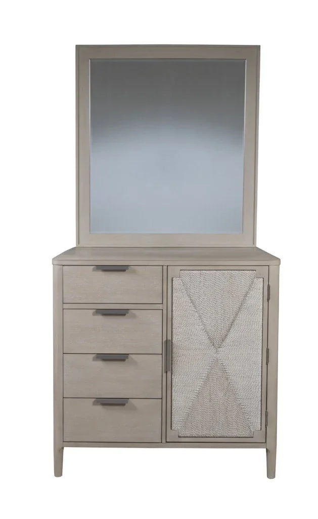Pearl Asymmetrical Door Chest and Landscape Mirror-Dressers-Palmetto Home-LOOMLAN