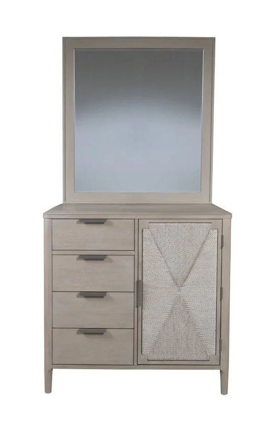 Pearl Asymmetrical Door Chest and Landscape Mirror-Dressers-Palmetto Home-LOOMLAN