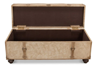 Pearl Leather Bedroom Bench - LOOMLAN - Sarreid - Bedroom Benches