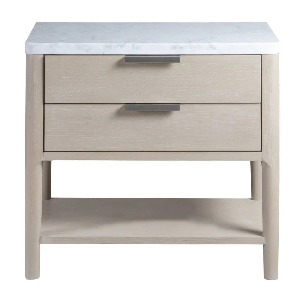Pearl Leg Marble Top Nightstand and USB Port - LOOMLAN - Palmetto Home - Nightstands