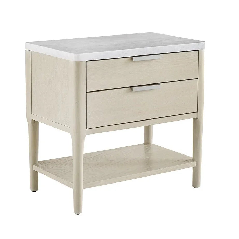 Pearl Leg Marble Top Nightstand and USB Port - LOOMLAN - Palmetto Home - Nightstands