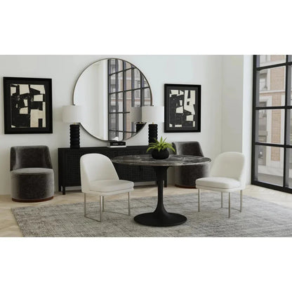 Pearl Performance Fabric Armless Dining Chair 2PC - LOOMLAN - Bassett Mirror - Dining Chairs