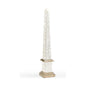 Pearl Pylon White Obelisk Gold Accent Sculpture - LOOMLAN - Wildwood - Statues & Sculptures