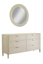 Pearl Six Drawer Dresser and Woven Round Mirror - LOOMLAN - Palmetto Home - Dressers