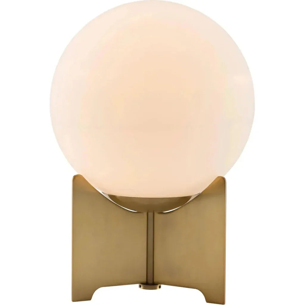 Pearl Table Lamp White & Brushed Brass - LOOMLAN - Zuo Modern - Table Lamps