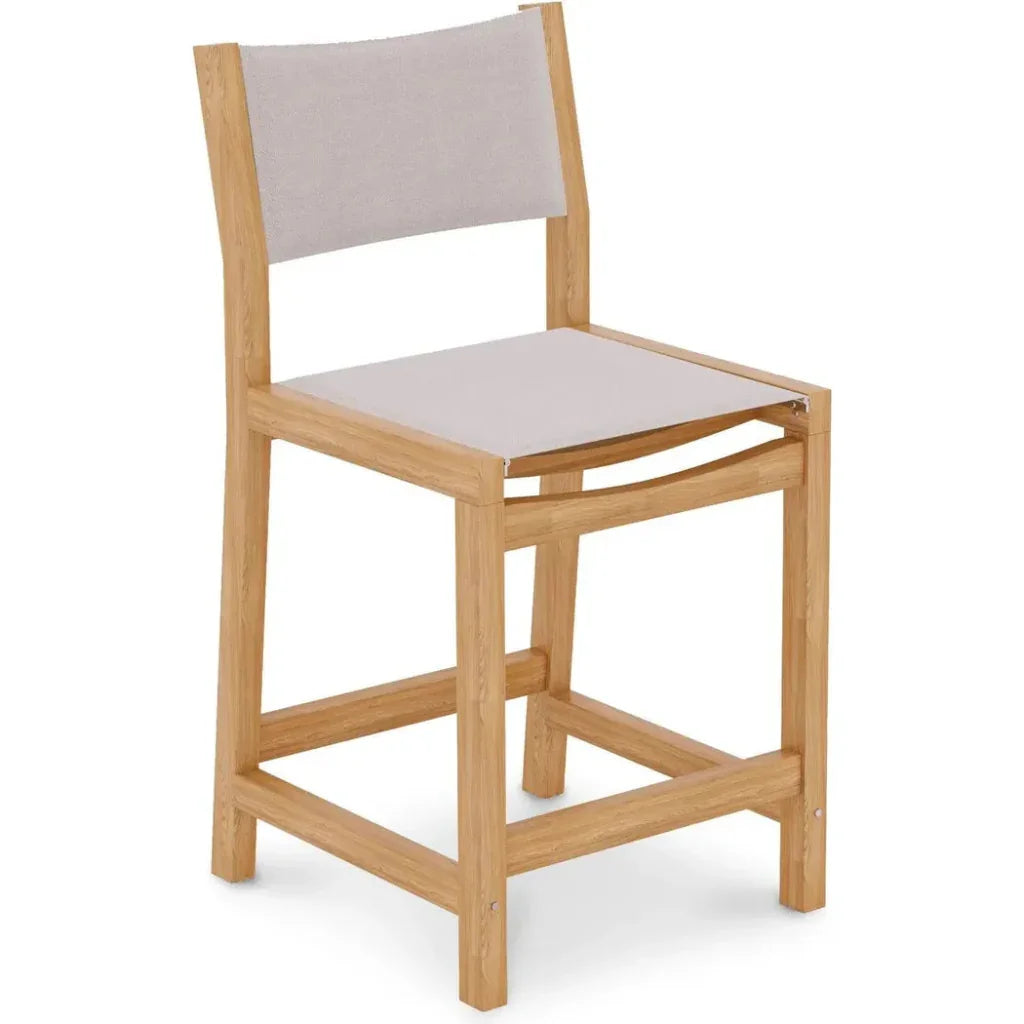 Pearl Teak Outdoor Counter Height Stool-Outdoor Counter Stools-HiTeak-White-LOOMLAN