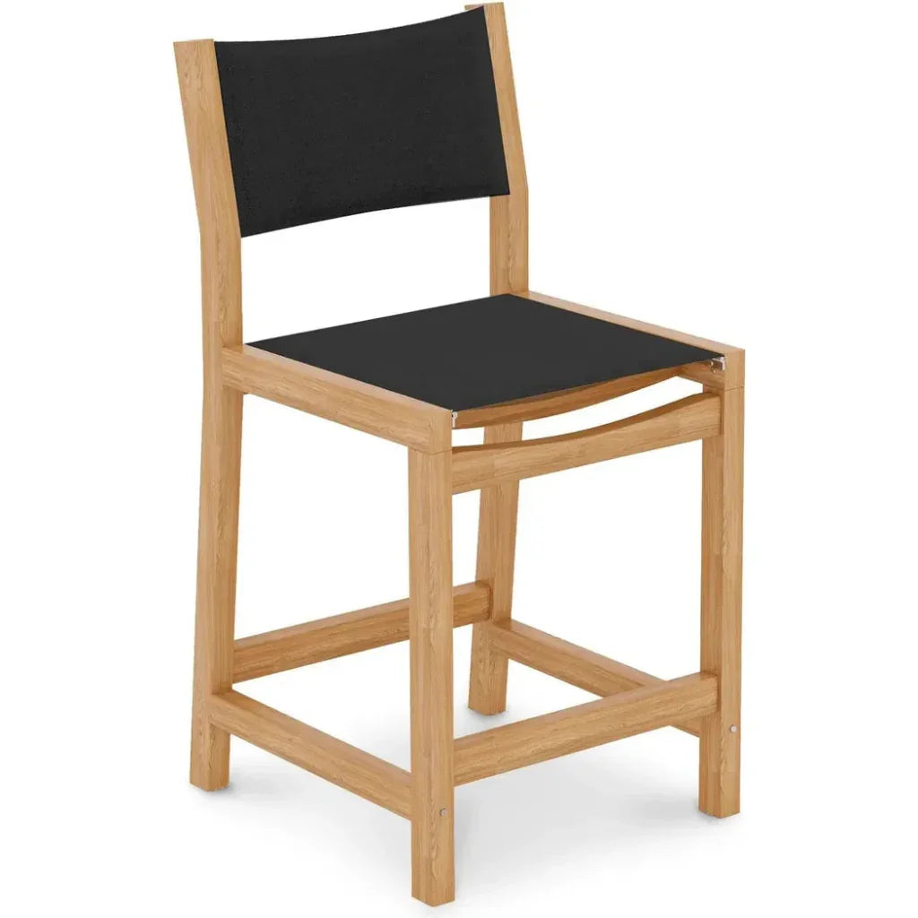Pearl Teak Outdoor Counter Height Stool-Outdoor Counter Stools-HiTeak-Black-LOOMLAN