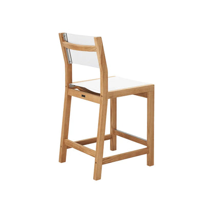 Pearl Teak Patio Counter Height Dining Set 5PC-Outdoor Dining Sets-HiTeak-LOOMLAN