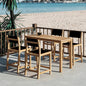 Pearl Teak Patio Counter Height Dining Set 5PC-Outdoor Dining Sets-HiTeak-Black-LOOMLAN