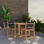 Pearl Teak Patio Counter Height Dining Set 7PC-Outdoor Dining Sets-HiTeak-Blue-LOOMLAN