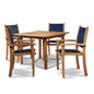 Pearl Teak Patio Square Dining Set 5PC-Outdoor Dining Sets-HiTeak-Blue-LOOMLAN