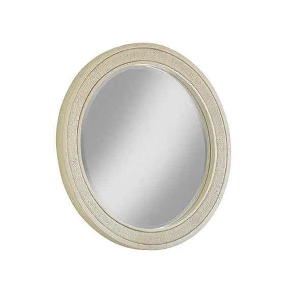 Pearl Woven Wood Framed Round Wall Mirror - LOOMLAN - Palmetto Home - Wall Mirrors