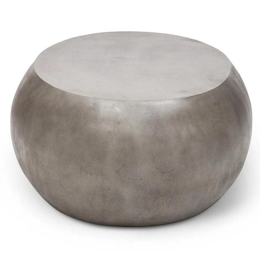 Pebble Fiber Reinforced Concrete Oval Coffee Table-Outdoor Coffee Tables-Urbia-LOOMLAN