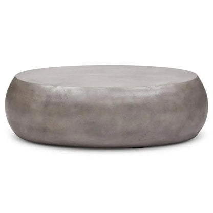 Pebble Fiber Reinforced Concrete Oval Coffee Table-Outdoor Coffee Tables-Urbia-LOOMLAN