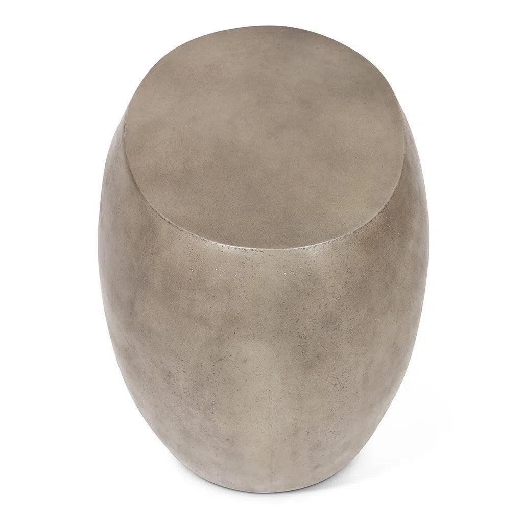Pebble Fiber Reinforced Concrete Oval End Table - LOOMLAN - Urbia - Outdoor Side Tables