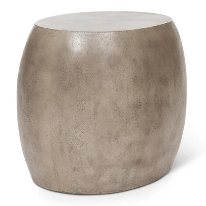 Pebble Fiber Reinforced Concrete Oval End Table - LOOMLAN - Urbia - Outdoor Side Tables