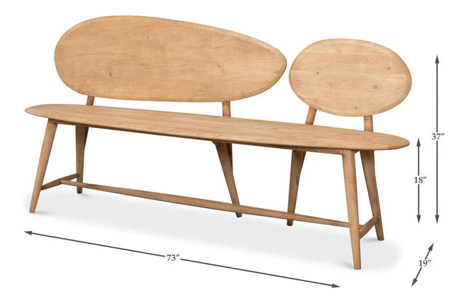 Pebble Handmade Wooden Bedroom Bench - LOOMLAN - Sarreid - Bedroom Benches