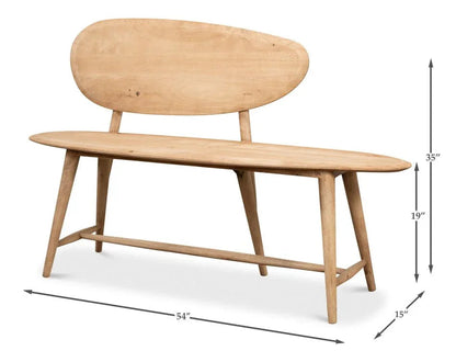 Pebble Wooden Brown Bedroom Bench - LOOMLAN - Sarreid - Bedroom Benches