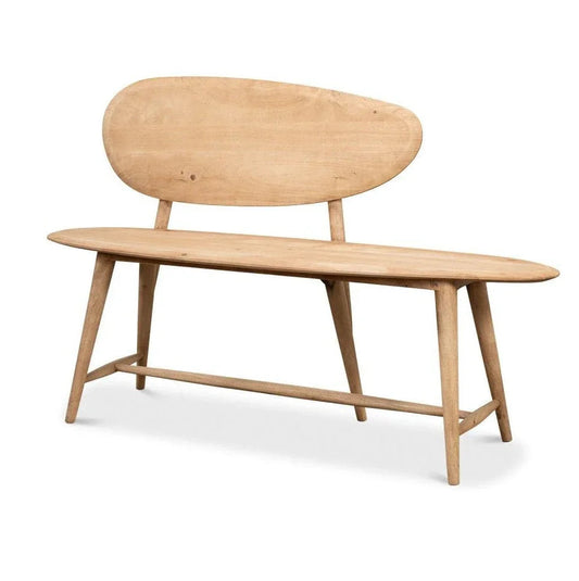 Pebble Wooden Brown Bedroom Bench - LOOMLAN - Sarreid - Bedroom Benches