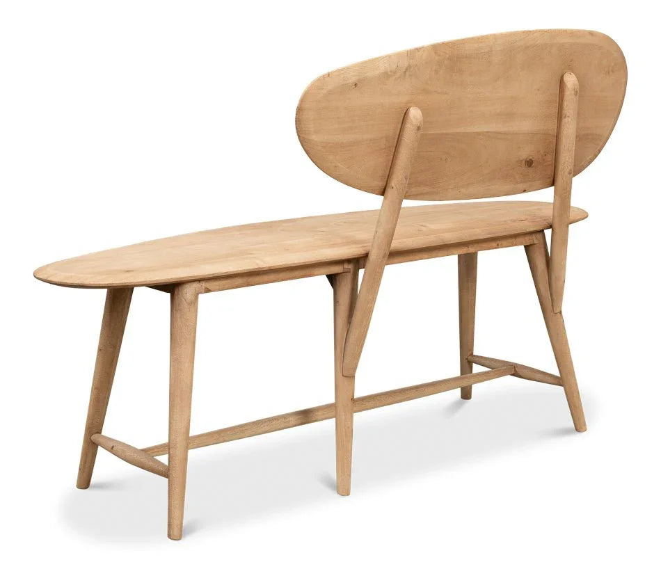 Pebble Wooden Brown Bedroom Bench - LOOMLAN - Sarreid - Bedroom Benches