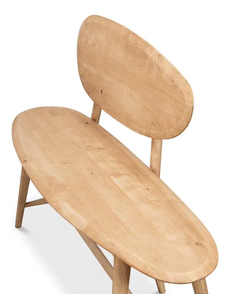 Pebble Wooden Brown Bedroom Bench - LOOMLAN - Sarreid - Bedroom Benches