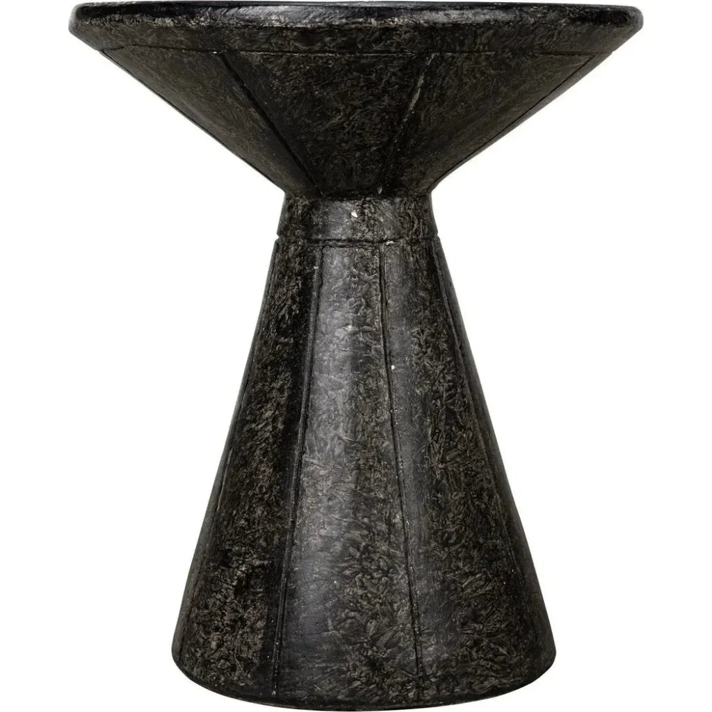 Pedestal Side Table, Black Fiber Cement - LOOMLAN - Noir - Side Tables