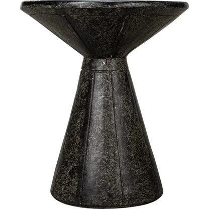 Pedestal Side Table, Black Fiber Cement - LOOMLAN - Noir - Side Tables