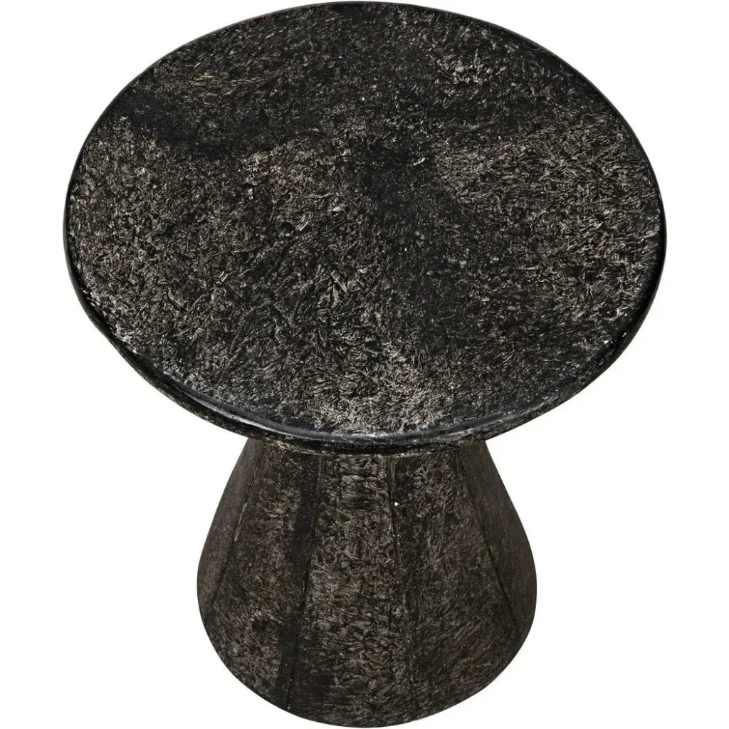 Pedestal Side Table, Black Fiber Cement - LOOMLAN - Noir - Side Tables