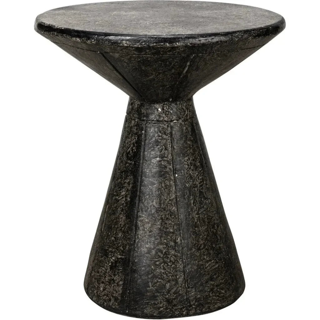 Pedestal Side Table, Black Fiber Cement - LOOMLAN - Noir - Side Tables