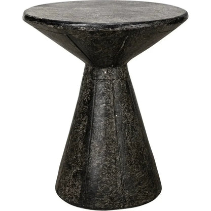 Pedestal Side Table, Black Fiber Cement - LOOMLAN - Noir - Side Tables