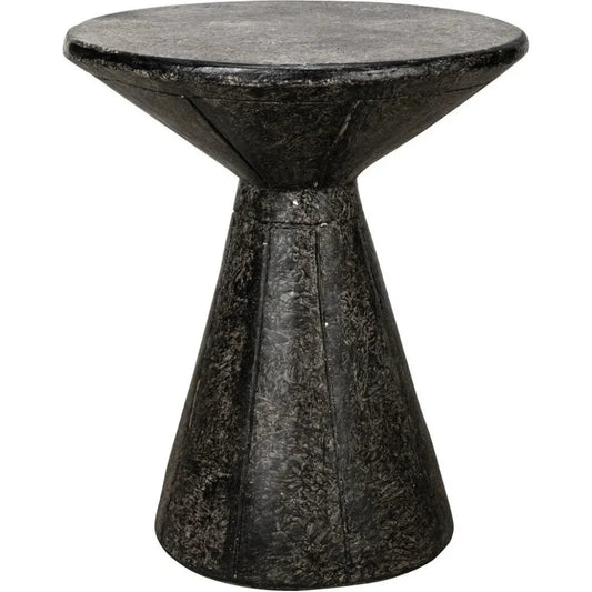 Pedestal Side Table, Black Fiber Cement - LOOMLAN - Noir - Side Tables