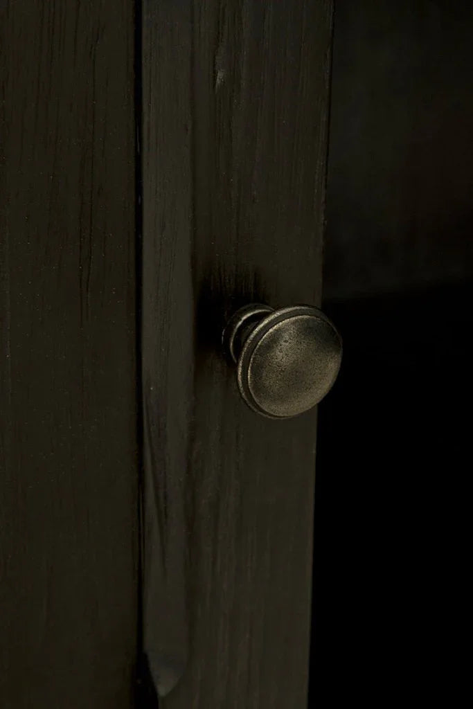 Peebles Wooden Black Display Cabinet - LOOMLAN - Furniture Classics - Buffets & Curios