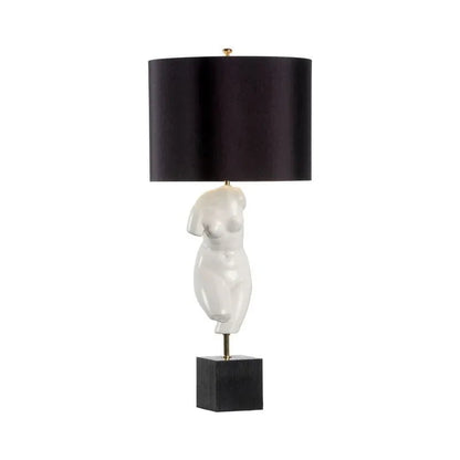 Peitho White Glazed Ceramic Table Lamp - LOOMLAN - Wildwood - Table Lamps