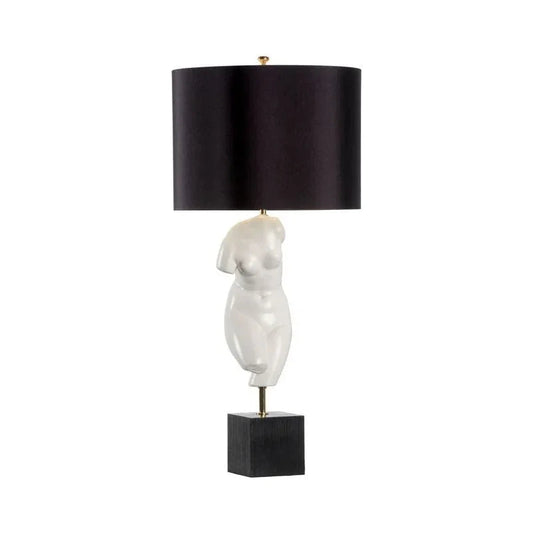 Peitho White Glazed Ceramic Table Lamp - LOOMLAN - Wildwood - Table Lamps