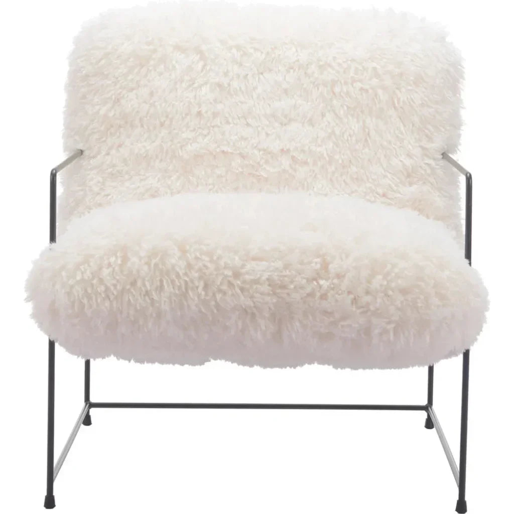 Pelut Steel White Accent Arm Chair - LOOMLAN - Zuo Modern - Accent Chairs