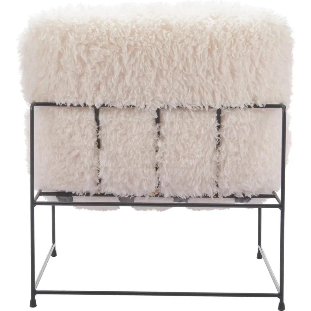 Pelut Steel White Accent Arm Chair - LOOMLAN - Zuo Modern - Accent Chairs