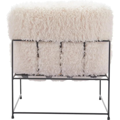 Pelut Steel White Accent Arm Chair - LOOMLAN - Zuo Modern - Accent Chairs