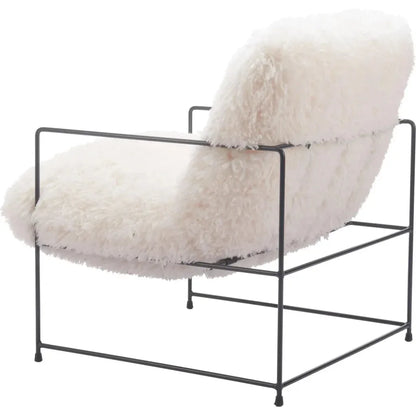 Pelut Steel White Accent Arm Chair - LOOMLAN - Zuo Modern - Accent Chairs