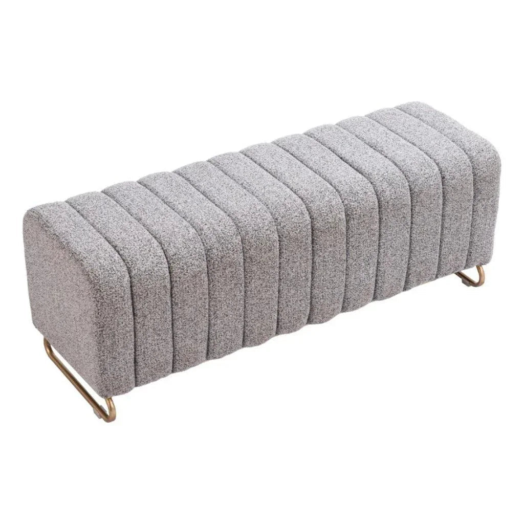 Pender Stone Gray Bench - LOOMLAN - Zuo Modern - Bedroom Benches