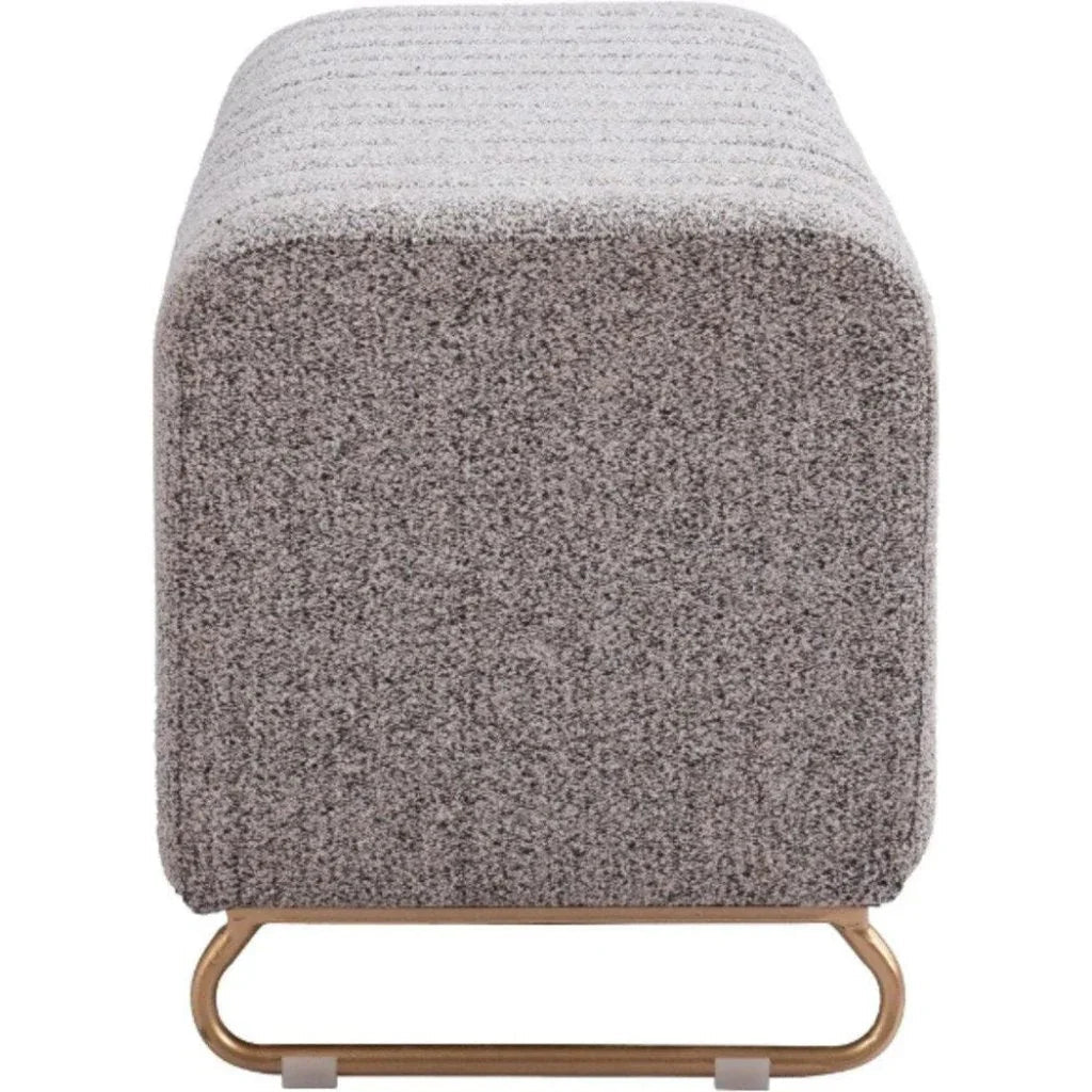 Pender Stone Gray Bench - LOOMLAN - Zuo Modern - Bedroom Benches
