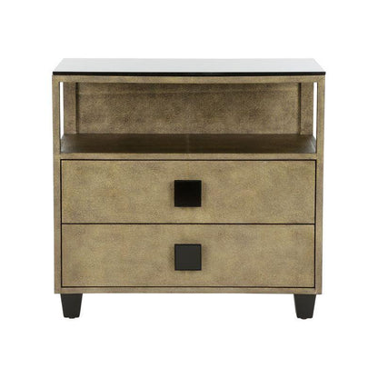 Pendry Two Drawer Gold Nightstand - LOOMLAN - Chelsea House - Nightstands